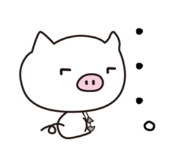 white pig. sticker #14650994