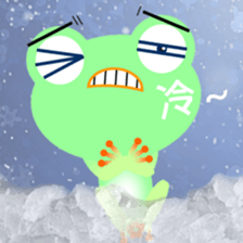 Greeny little frog sticker #14651489