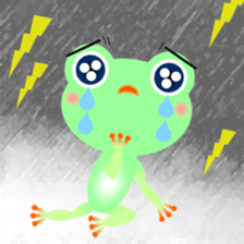 Greeny little frog sticker #14651493