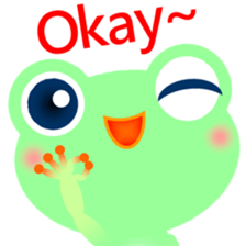 Greeny little frog sticker #14651497