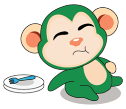 Very Busy Time Funny Little Green Monkey sticker #14654987