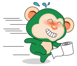 Very Busy Time Funny Little Green Monkey sticker #14654989
