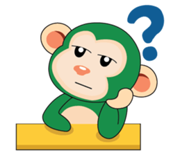 Very Busy Time Funny Little Green Monkey sticker #14654999