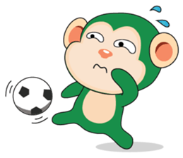 Very Busy Time Funny Little Green Monkey sticker #14655020