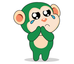 Very Busy Time Funny Little Green Monkey sticker #14655025