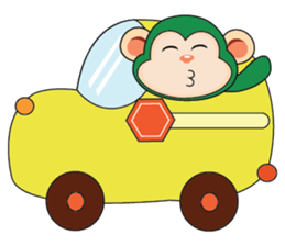 Very Busy Time Funny Little Green Monkey sticker #14655031