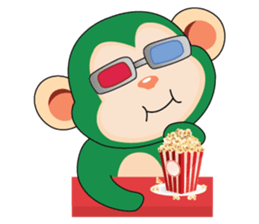 Very Busy Time Funny Little Green Monkey sticker #14655032