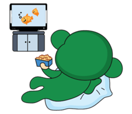 Very Busy Time Funny Little Green Monkey sticker #14655036