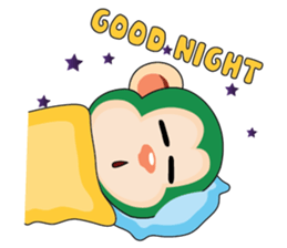 Very Busy Time Funny Little Green Monkey sticker #14655037