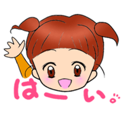 Cute pigtails girl sticker #14655534