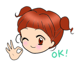 Cute pigtails girl sticker #14655535