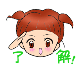 Cute pigtails girl sticker #14655536