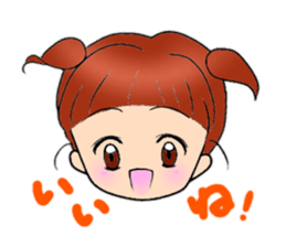 Cute pigtails girl sticker #14655539