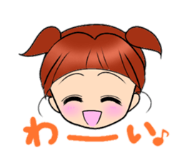 Cute pigtails girl sticker #14655540