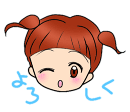 Cute pigtails girl sticker #14655541