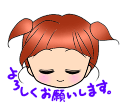 Cute pigtails girl sticker #14655542