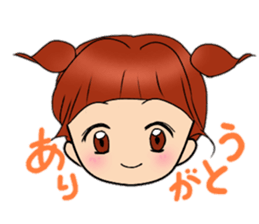 Cute pigtails girl sticker #14655545