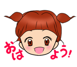 Cute pigtails girl sticker #14655546