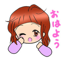 Cute pigtails girl sticker #14655548