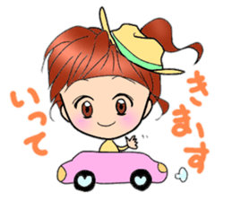 Cute pigtails girl sticker #14655549