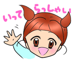 Cute pigtails girl sticker #14655550