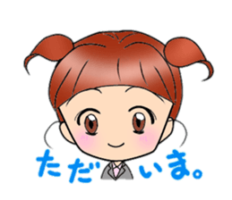 Cute pigtails girl sticker #14655553