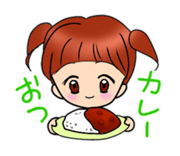 Cute pigtails girl sticker #14655556