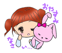 Cute pigtails girl sticker #14655559