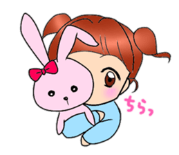 Cute pigtails girl sticker #14655560