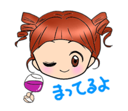 Cute pigtails girl sticker #14655562