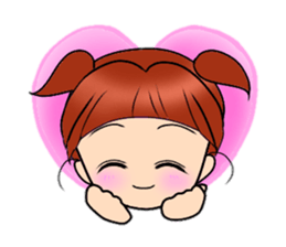 Cute pigtails girl sticker #14655563