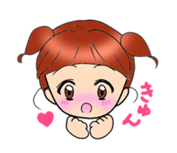 Cute pigtails girl sticker #14655564