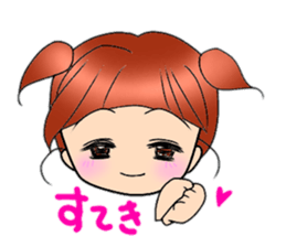 Cute pigtails girl sticker #14655565