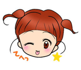 Cute pigtails girl sticker #14655566