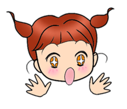 Cute pigtails girl sticker #14655567