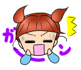 Cute pigtails girl sticker #14655568