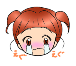 Cute pigtails girl sticker #14655570