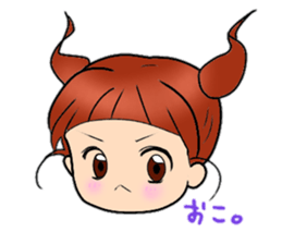 Cute pigtails girl sticker #14655571
