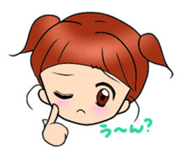 Cute pigtails girl sticker #14655572