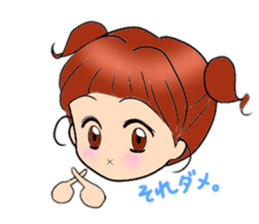 Cute pigtails girl sticker #14655573