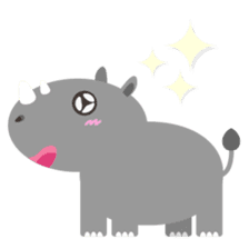 The Cute Fat Baby Rhino sticker #14656150