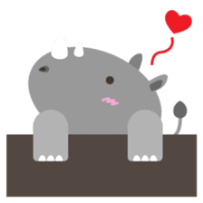 The Cute Fat Baby Rhino sticker #14656154