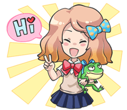 Little Friend: Jenny and Frog sticker #14659078