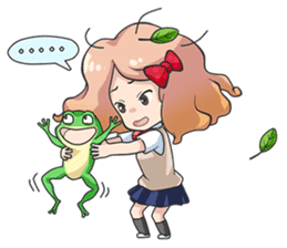 Little Friend: Jenny and Frog sticker #14659088