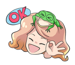 Little Friend: Jenny and Frog sticker #14659091