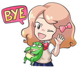 Little Friend: Jenny and Frog sticker #14659093