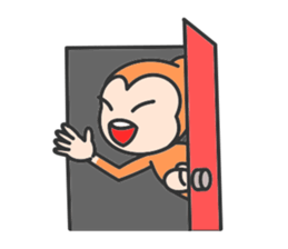 Monkey with narrow eyes sticker #14660633