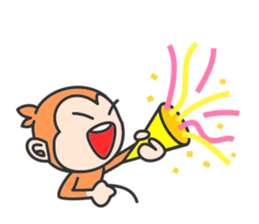 Monkey with narrow eyes sticker #14660634