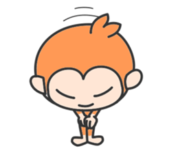 Monkey with narrow eyes sticker #14660635