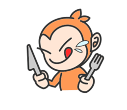 Monkey with narrow eyes sticker #14660639